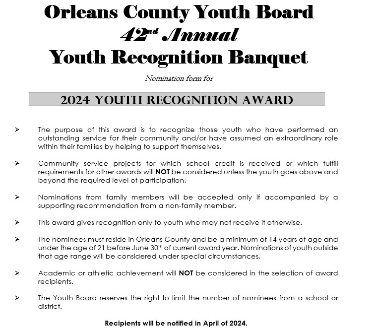 Youth Bureau recognition.2.9.24